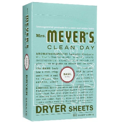 Mrs Meyers Dryer Sheets Basil (12x80 CT)