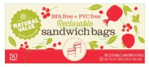 Natural Value Sandwich Bags (12x50CNT )