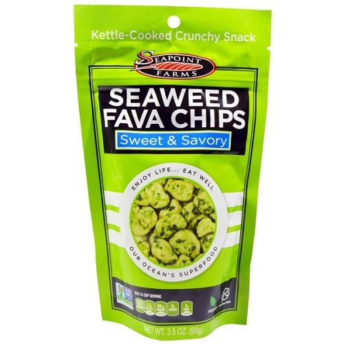 Seapoint Farms Seaweed Fava Chips, Sweet & Savory (12X3.5 OZ)