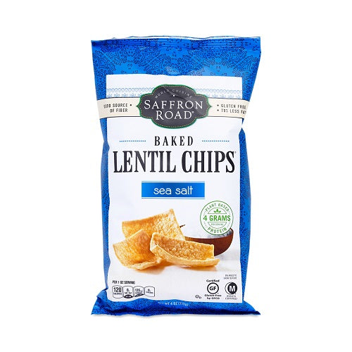 Saffron Road Baked Lentil Chips Sea Salt (12X4 OZ)