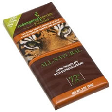 Endangered Species Dark Chocolate Bar Espresso Tiger (12x3 Oz)