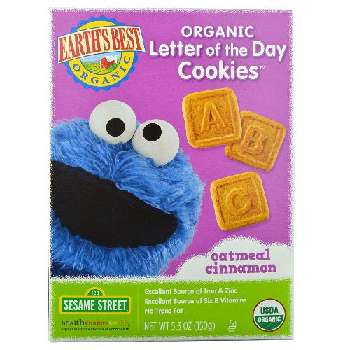 Earth's Best Sesame Street Oatmeal Cinnamon Cookies (6x5.3 Oz)