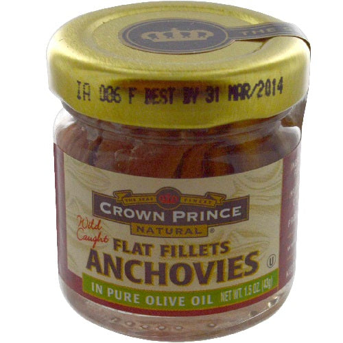 Crown Prince Flat Anchovies in Oil (18x1.5 Oz)