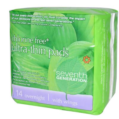 Seventh Generation Ultra Thin Overnight Pads (12x14 CT)