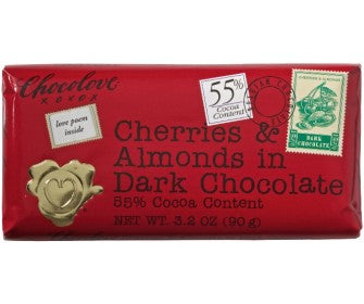 Chocolove Dark Chocolate Cherry & Almond Mini Bar (12x1.3 Oz)