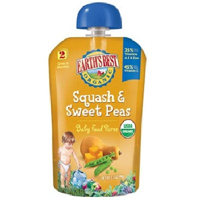 Earth's Best Baby Foods Puree Sqsh/Swtpea (12x3.5OZ )