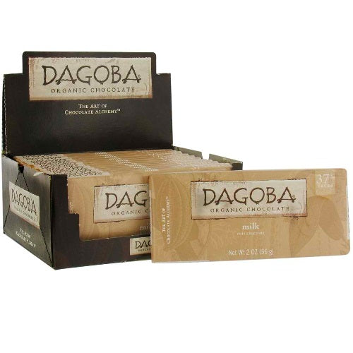 Dagoba Chocolate Milk Chocolate Bar 37% (12x2 Oz)