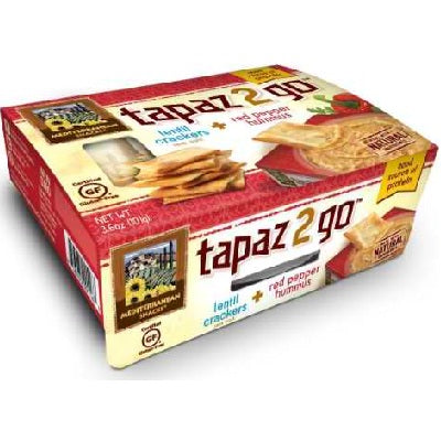 Mediterranean Snack Food Tapaz Red Pepper Hummus (6x3.6OZ )