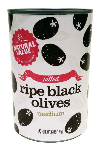 Natural Value Med Pittd Black Olives (24x6OZ )