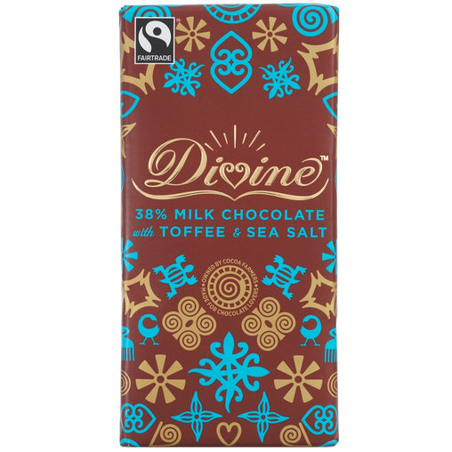 Divine Chocolate Milk Chocolate Toffee and Sea Salt (10x3.5 OZ)