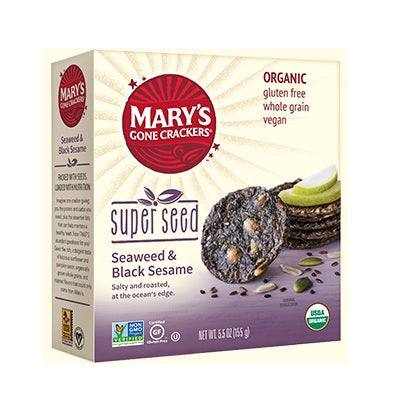 Mary's Gone Crackers Super Seed Seaweed & Black Sesame  (6x5.5 OZ)