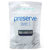 Preserve Replacement Cartridges For Preserve Shave Five Recycled Razor 4Ct (6X4 Ct)