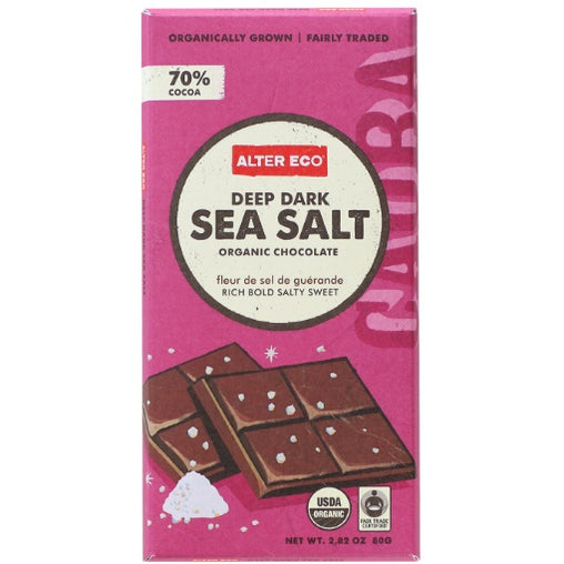 Alter Eco Deep Dark Sea Salt Organic Chocolate (12x2.82 OZ)