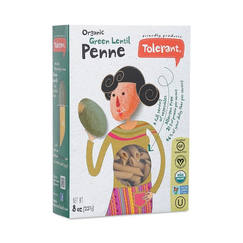 Tolerant Organic Green Lentil Penne (6x8 OZ)