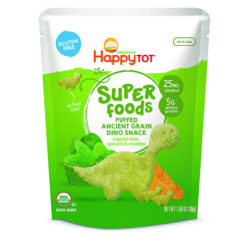 Happy Tot Organic Kale, Spinach & Cheddar Super Foods Dino Baby  (8x1.48 OZ)