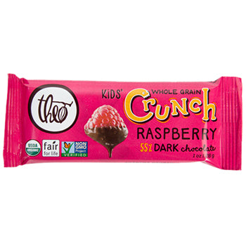 Theo Chocolate Kids' Crunch Dark Chocolate Raspberry (12x1 OZ)