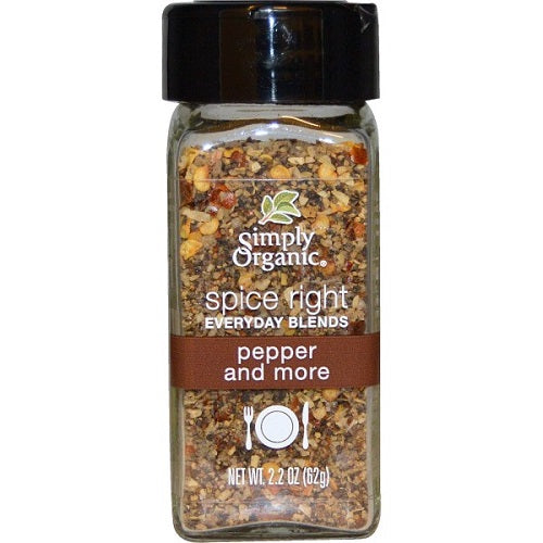 Simply Organic Organic Spice Right Everyday Blends, Pepper And More (6X2.2 OZ)