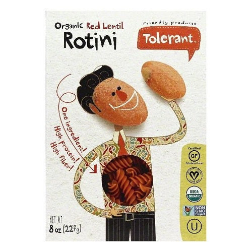 Tolerant Organic Red Lentil Rotini  (6x8 OZ)