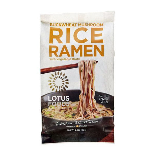 Lotus Foods Buckwheat Mushroom Rice Ramen with Vegetable Broth (10x2.8 OZ)