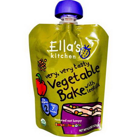 Ella's Kitchen Very Very Tasty Vegetable Bake with Lentils (12x4.5 OZ)