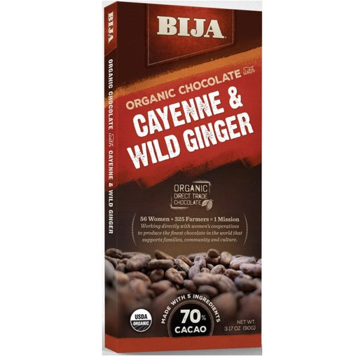 Bija Cayenne and Wild Ginger Chocolate Bar (10x3.17 OZ)