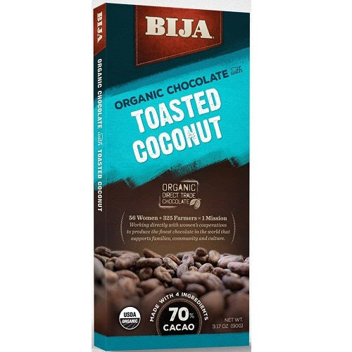 Bija Toasted Coconut Chocolate Bar (10x3.17 OZ)