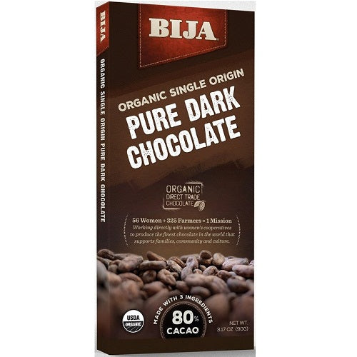 Bija Pure Dark Chocolate Bar Chocolate Bar (10x3.17 OZ)