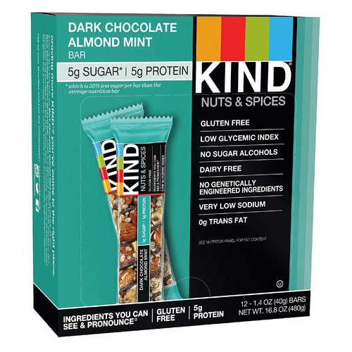 Kind Dark Chocolate Almond Mint Bars (12x1.4 OZ)