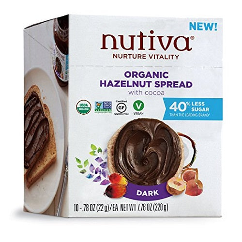 Nutiva Organic Hazelnut Spread, Dark (10X0.78 OZ)