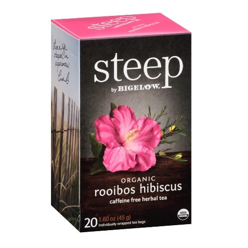 Bigelow Steep Herbal Tea, Organic Rooibos Hibiscus (6x20 BAG )