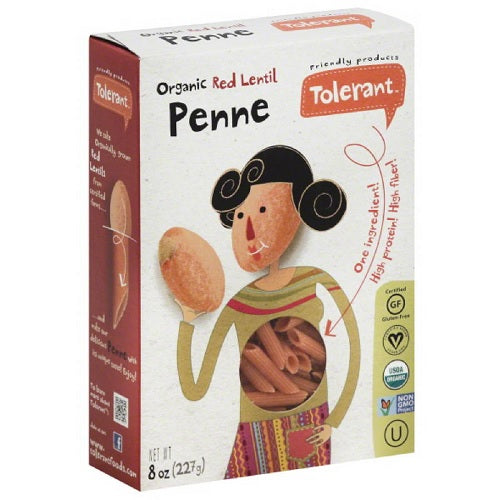 Tolerant Organic Red Lentil Penne  (6x12 OZ)