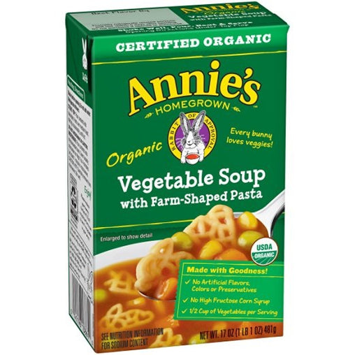 Annie's Homegrown Organic Vegetable Soup with Farm-Shaped Pasta (8x17 OZ)