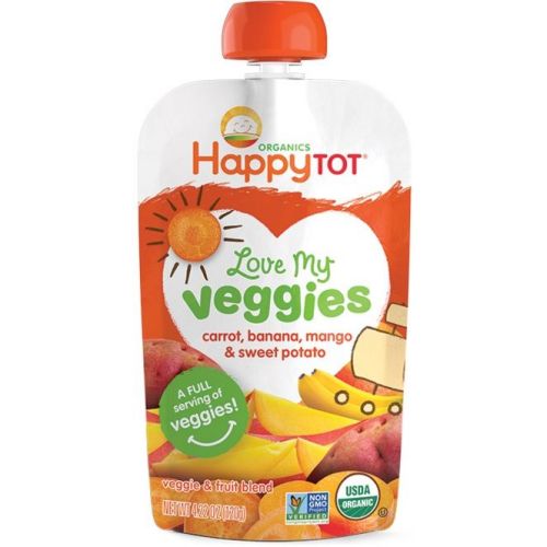 Happy Tot Love My Veggies Organic Carrot Banana Mango And Sweet Potato Blend (16x4.22 OZ)