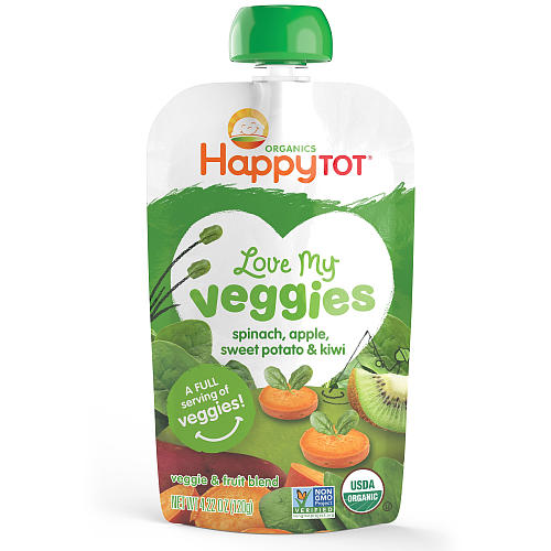 Happy Tot Love My Veggies Spinach Apple Sweet Potato & Kiwi (16x4.22 OZ)