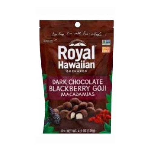 Royal Hawaiian Orchards Dark Chocolate Blackberry Goji Macadamias (6X4.5 OZ)