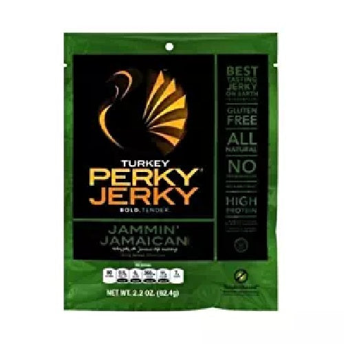 Perky Jerky Jamaican Style Turkey Jerky Clip Strip (8X2.2 OZ)
