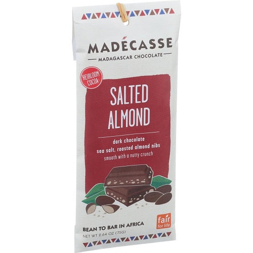 Madecasse Dark Chocolate 63% Salted Almond (10x2.64 OZ)