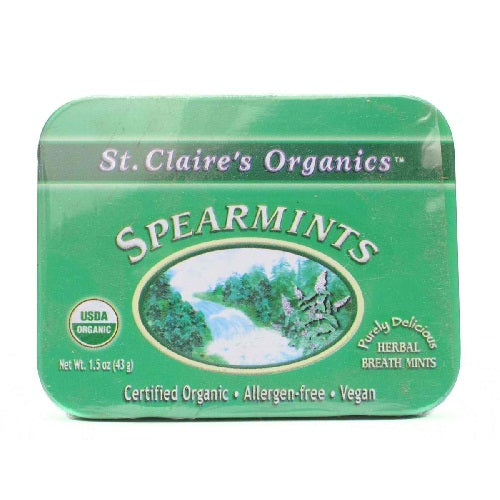 St Claire's Organics, Breath Mints, Spearmint (6x1.5Oz)