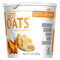 Love Grown Hot Peach Almond Vanilla Oats (8x2.22Oz)