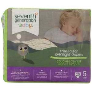 Seventh Generation 7 Gen Diapers Overnite S5 2000 ct (4x20 CT)