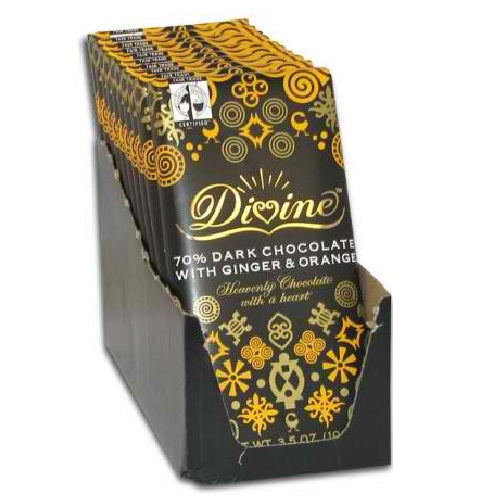 Divine Chocolate Dark w/Ginger & Orange (10x3.5 Oz)